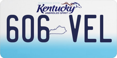 KY license plate 606VEL