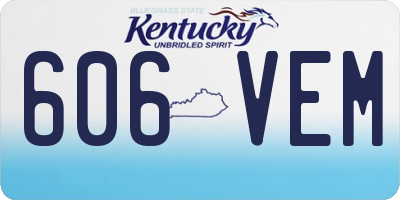 KY license plate 606VEM