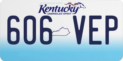 KY license plate 606VEP