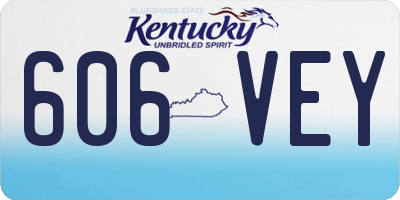 KY license plate 606VEY
