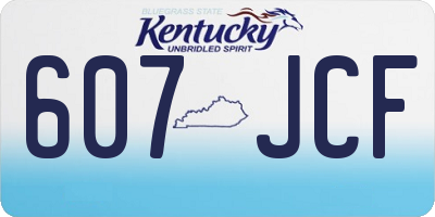KY license plate 607JCF
