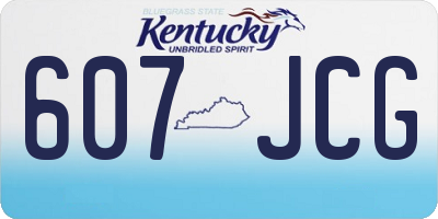 KY license plate 607JCG