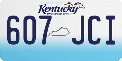 KY license plate 607JCI