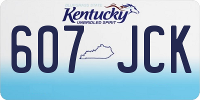 KY license plate 607JCK