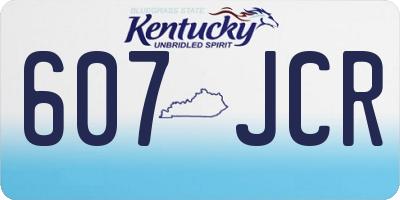 KY license plate 607JCR