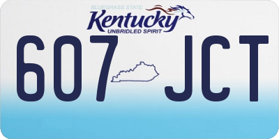 KY license plate 607JCT