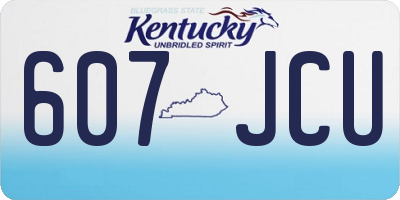 KY license plate 607JCU