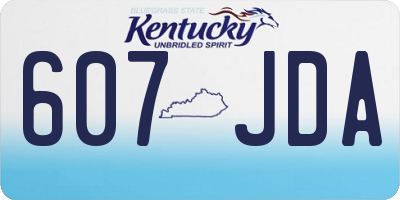 KY license plate 607JDA