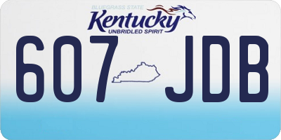 KY license plate 607JDB