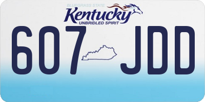 KY license plate 607JDD