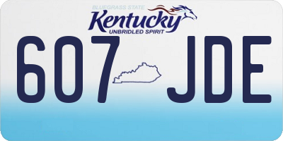 KY license plate 607JDE