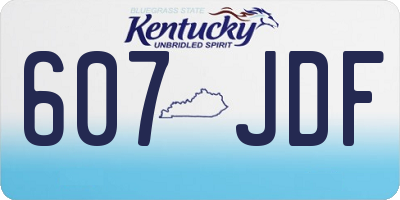 KY license plate 607JDF