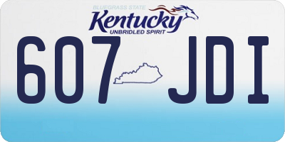KY license plate 607JDI