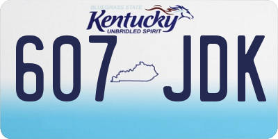 KY license plate 607JDK