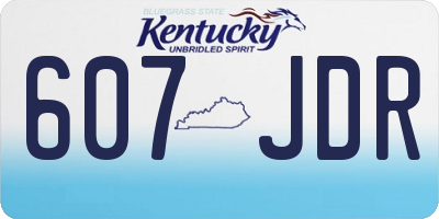 KY license plate 607JDR