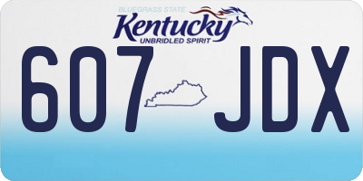 KY license plate 607JDX