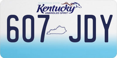 KY license plate 607JDY