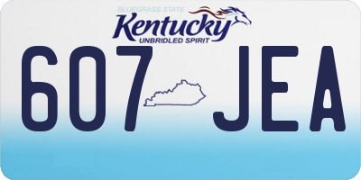 KY license plate 607JEA