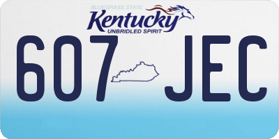KY license plate 607JEC