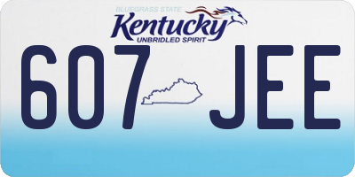 KY license plate 607JEE