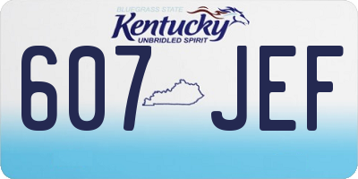KY license plate 607JEF