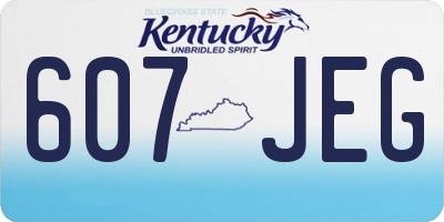 KY license plate 607JEG