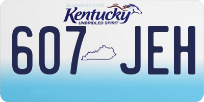 KY license plate 607JEH