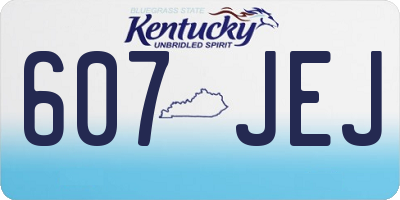 KY license plate 607JEJ