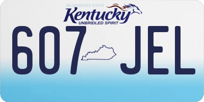 KY license plate 607JEL