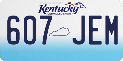 KY license plate 607JEM