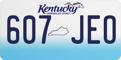KY license plate 607JEO