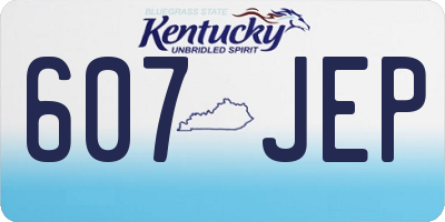KY license plate 607JEP