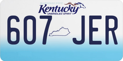 KY license plate 607JER