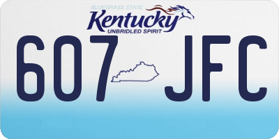 KY license plate 607JFC