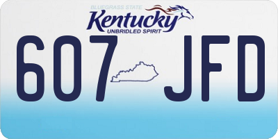 KY license plate 607JFD