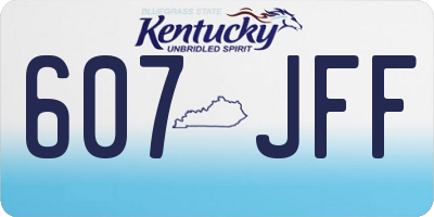 KY license plate 607JFF