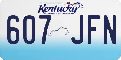 KY license plate 607JFN