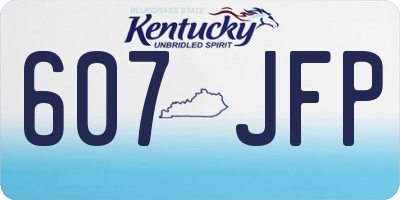 KY license plate 607JFP