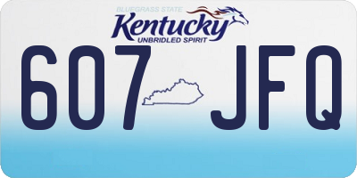 KY license plate 607JFQ