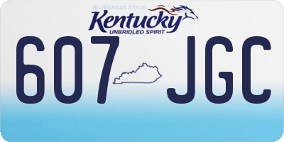 KY license plate 607JGC