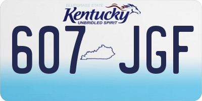 KY license plate 607JGF
