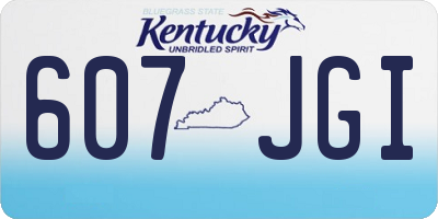KY license plate 607JGI