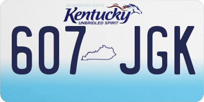 KY license plate 607JGK