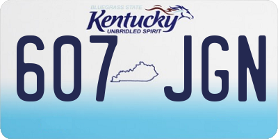 KY license plate 607JGN