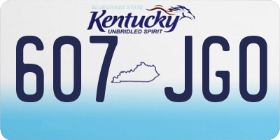 KY license plate 607JGO