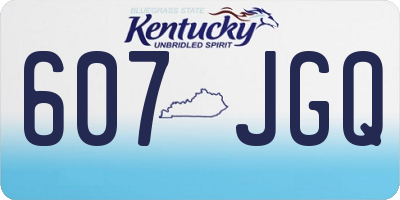 KY license plate 607JGQ