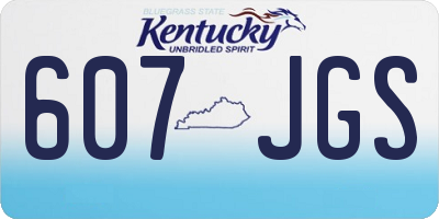 KY license plate 607JGS