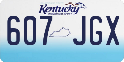 KY license plate 607JGX