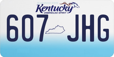 KY license plate 607JHG