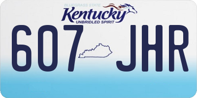 KY license plate 607JHR